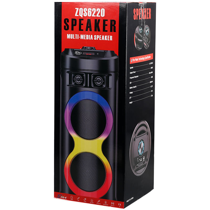 اسپیکر چمدانی بلوتوثی رم و فلش خور Sing-E ZQS6212 + میکروفون و ریموت کنترل